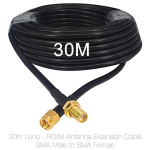 Antenna Extension Cable Black 30m long SMA Female to SMA Male